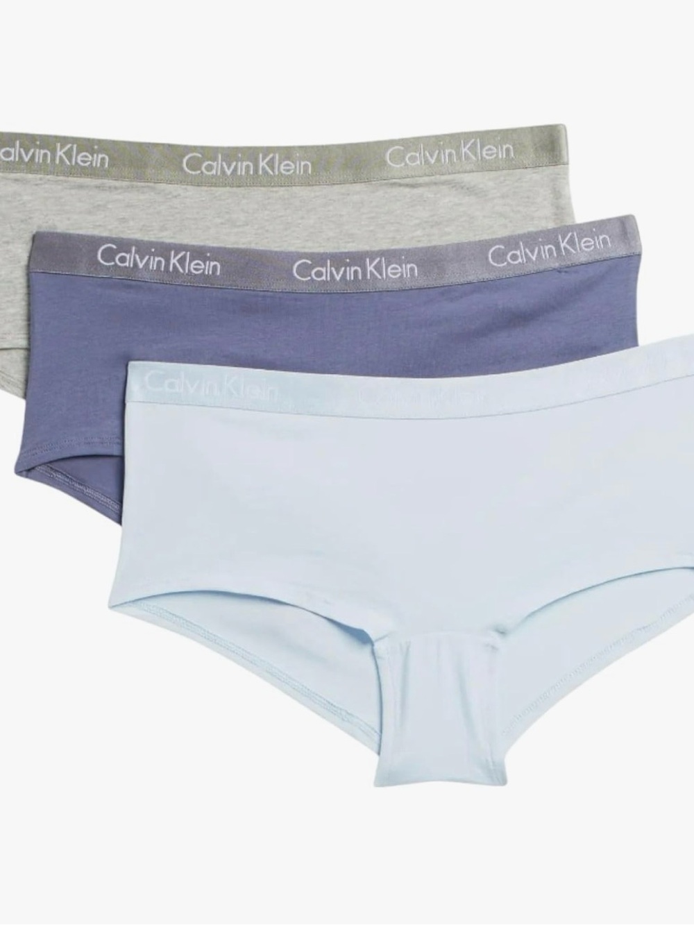 Calvin Klein Motive Cotton Boyshort Panties, 3 Pack size S NWT